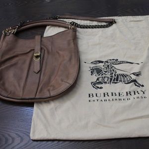 Brown Burberry Genuine Leather Bag